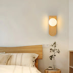 Wall Lamp Scandinavian Wood Globe & Integrated LED