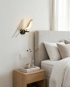 Wall Lamp Sculptural Bird Frosted Glass & Gold Finish