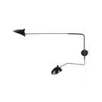Wall Lamp Sculptural Dual Adjustable Arms Aluminum & Brass