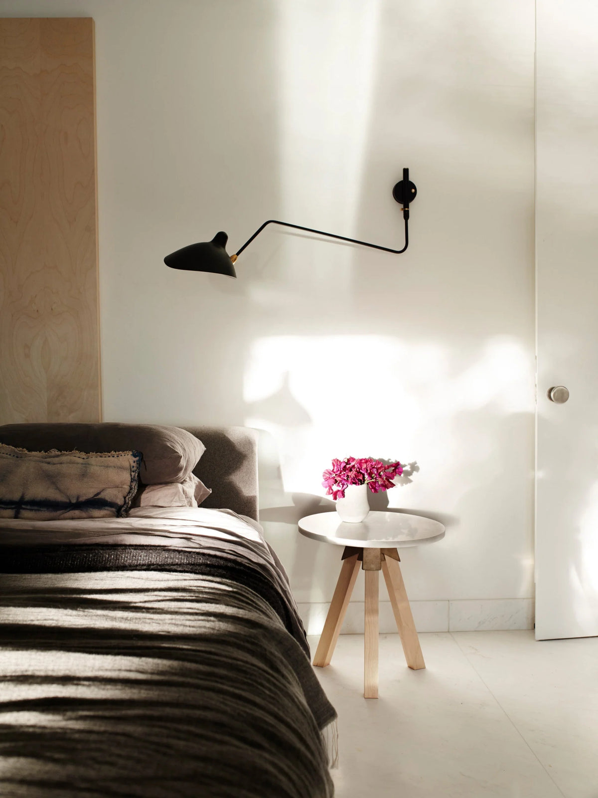Wall Lamp Sculptural Dual Adjustable Arms Aluminum & Brass