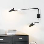 Wall Lamp Sculptural Dual Adjustable Arms Aluminum & Brass