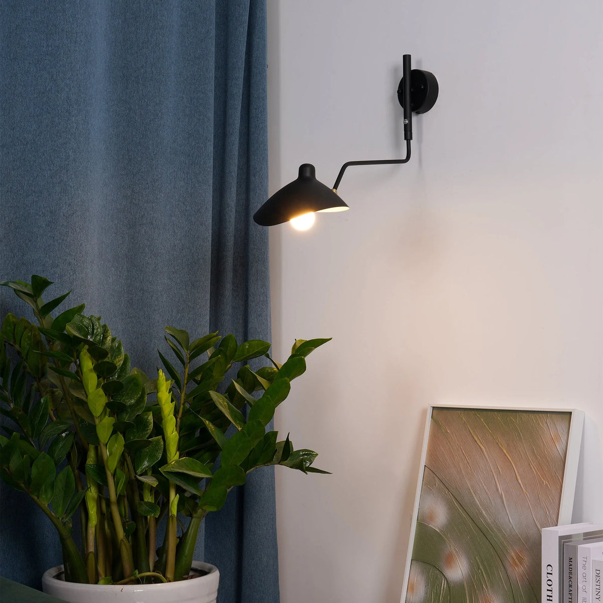 Wall Lamp Sculptural Dual Adjustable Arms Aluminum & Brass