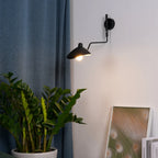 Wall Lamp Sculptural Dual Adjustable Arms Aluminum & Brass