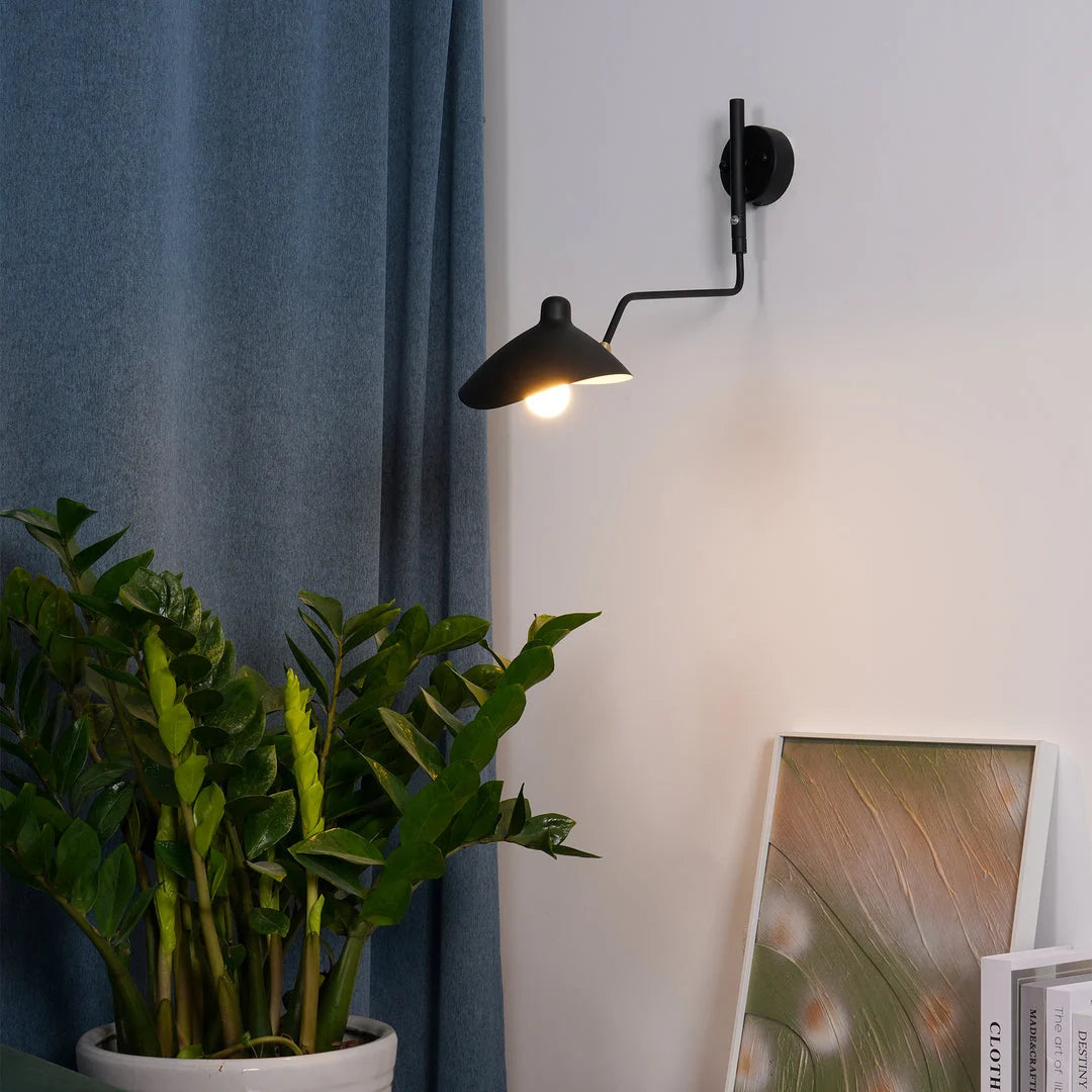 Wall Lamp Sculptural Dual Adjustable Arms Aluminum & Brass