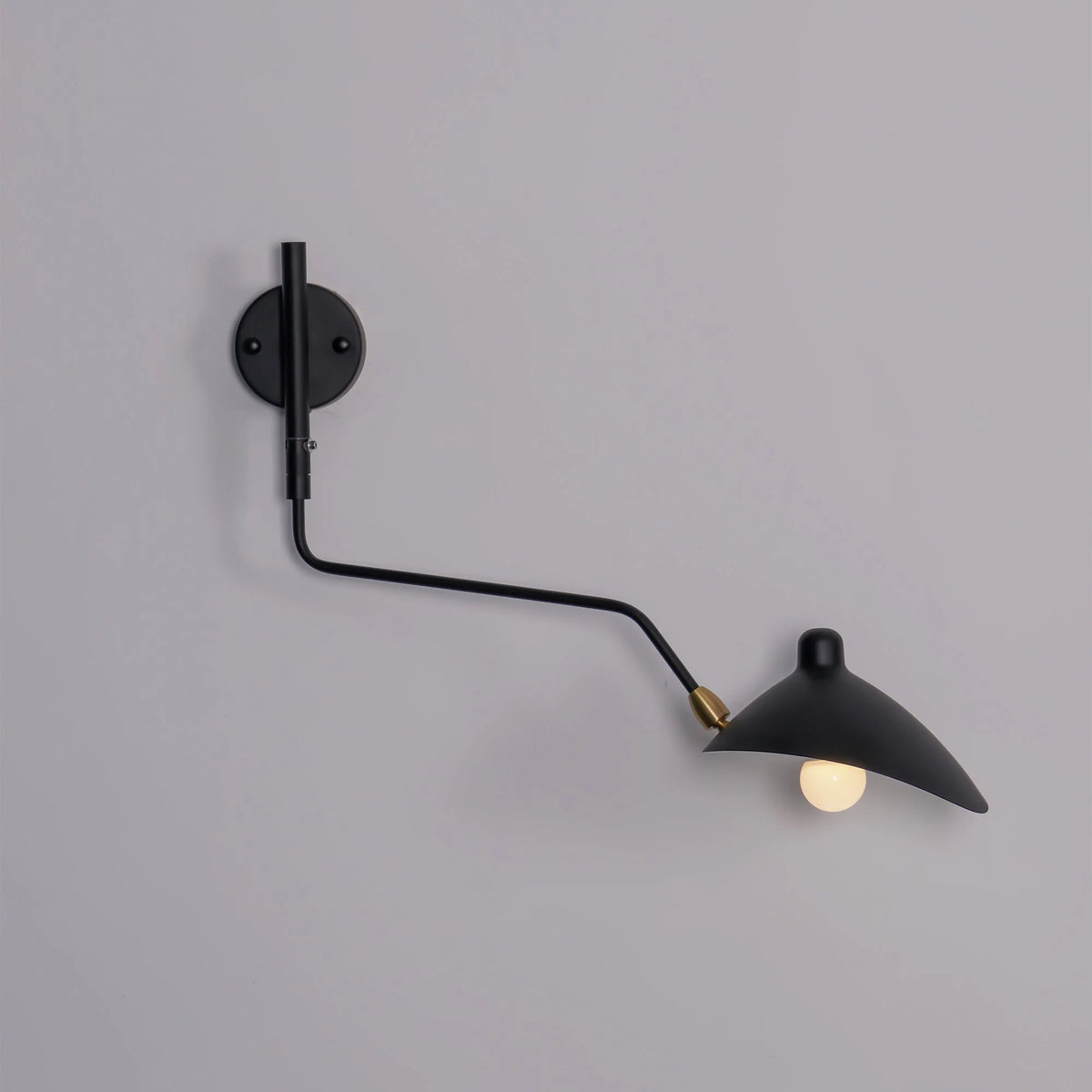 Wall Lamp Sculptural Dual Adjustable Arms Aluminum & Brass