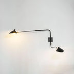 Wall Lamp Sculptural Dual Adjustable Arms Aluminum & Brass