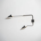 Wall Lamp Sculptural Dual Adjustable Arms Aluminum & Brass