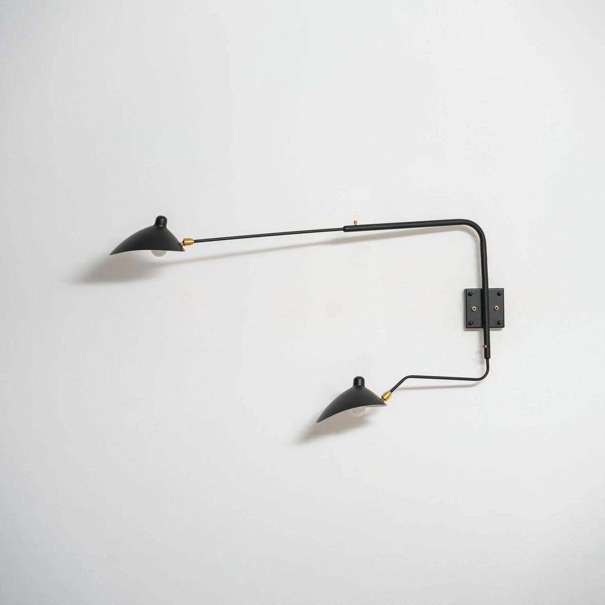 Wall Lamp Sculptural Dual Adjustable Arms Aluminum & Brass