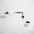 Wall Lamp Sculptural Dual Adjustable Arms Aluminum & Brass