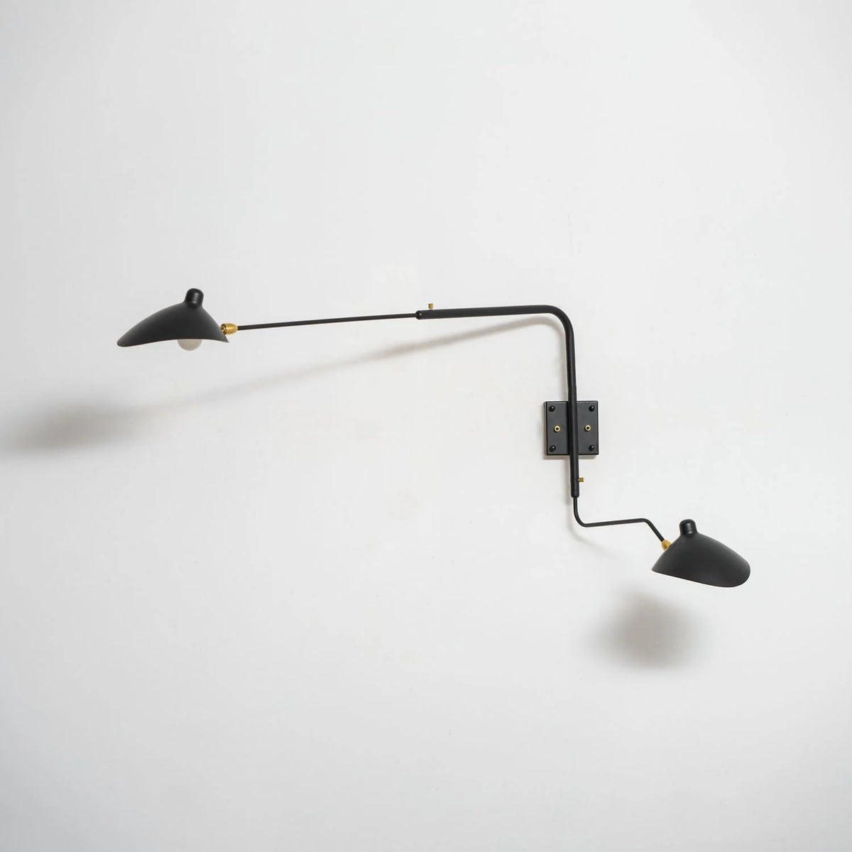 Wall Lamp Sculptural Dual Adjustable Arms Aluminum & Brass