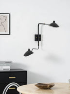 Wall Lamp Sculptural Dual Adjustable Arms Aluminum & Brass