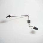 Wall Lamp Sculptural Dual Adjustable Arms Aluminum & Brass