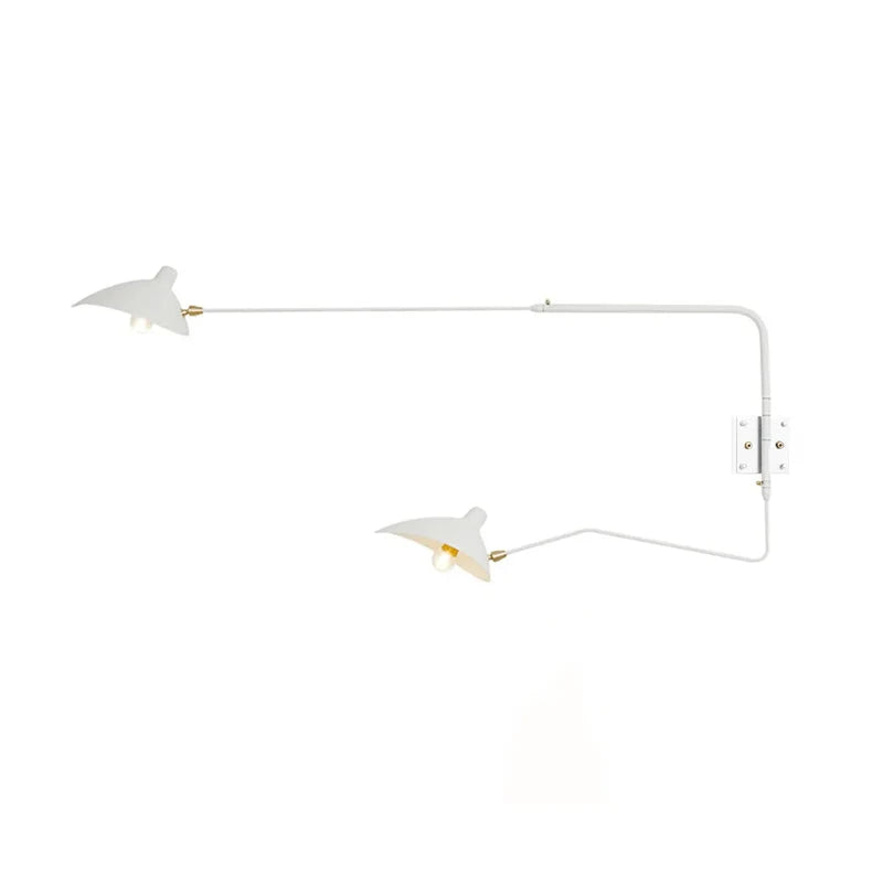 Wall Lamp Sculptural Dual Adjustable Arms Aluminum & Brass