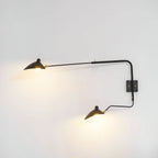 Wall Lamp Sculptural Dual Adjustable Arms Aluminum & Brass