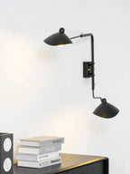 Wall Lamp Sculptural Dual Adjustable Arms Aluminum & Brass
