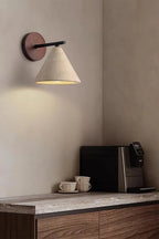 Wall Lamp Tapered Travertine Warm Indirect Light