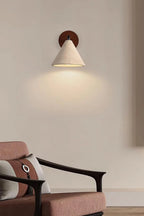 Wall Lamp Tapered Travertine Warm Indirect Light
