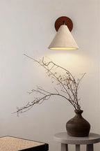 Wall Lamp Tapered Travertine Warm Indirect Light