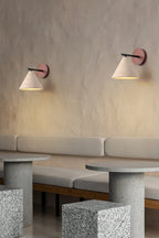 Wall Lamp Tapered Travertine Warm Indirect Light