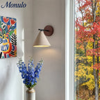 Wall Lamp Tapered Travertine Warm Indirect Light