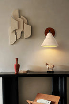 Wall Lamp Tapered Travertine Warm Indirect Light