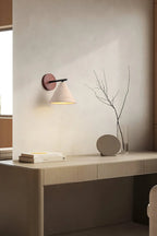 Wall Lamp Tapered Travertine Warm Indirect Light
