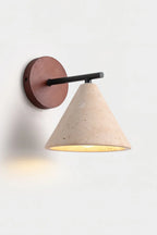Wall Lamp Tapered Travertine Warm Indirect Light