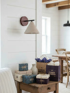 Wall Lamp Tapered Travertine Warm Indirect Light