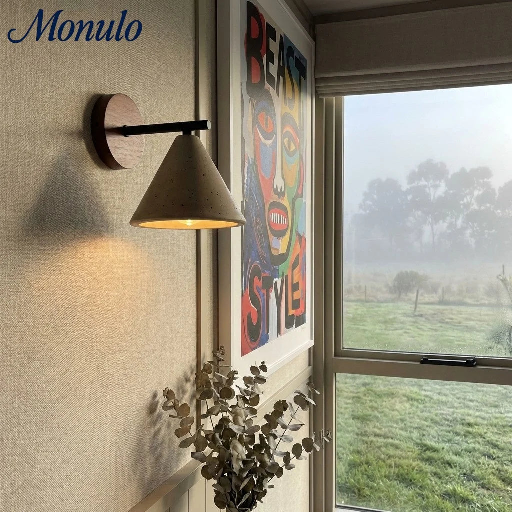 Wall Lamp Tapered Travertine Warm Indirect Light