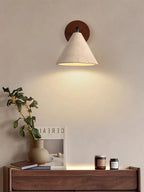 Wall Lamp Tapered Travertine Warm Indirect Light