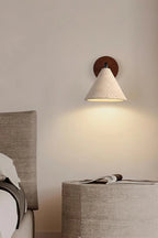 Wall Lamp Tapered Travertine Warm Indirect Light