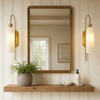 Wall Lamp Vertical Ribbed Glass Diffused Light