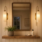 Wall Lamp Vertical Ribbed Glass Diffused Light