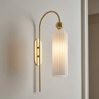 Wall Lamp Vertical Ribbed Glass Diffused Light