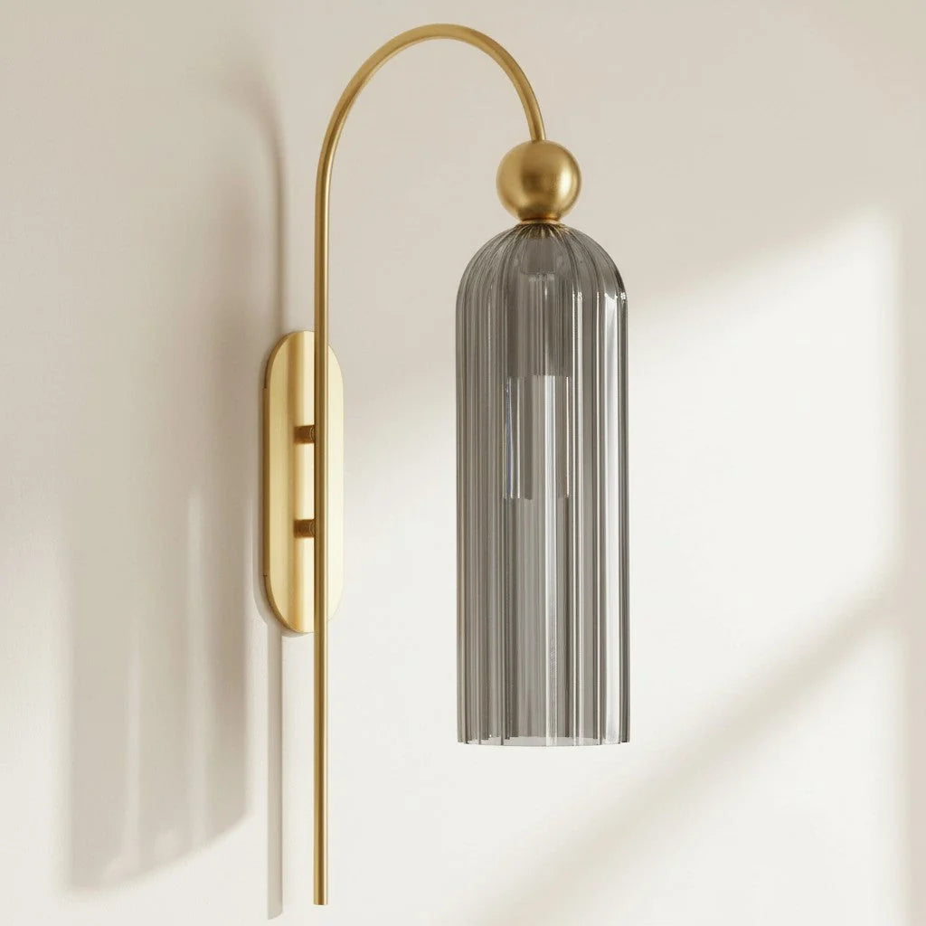 Wall Lamp Vertical Ribbed Glass Diffused Light