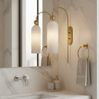 Wall Lamp Vertical Ribbed Glass Diffused Light