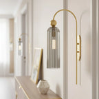 Wall Lamp Vertical Ribbed Glass Diffused Light
