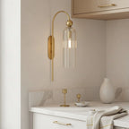 Wall Lamp Vertical Ribbed Glass Diffused Light