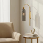 Wall Lamp Vertical Ribbed Glass Diffused Light