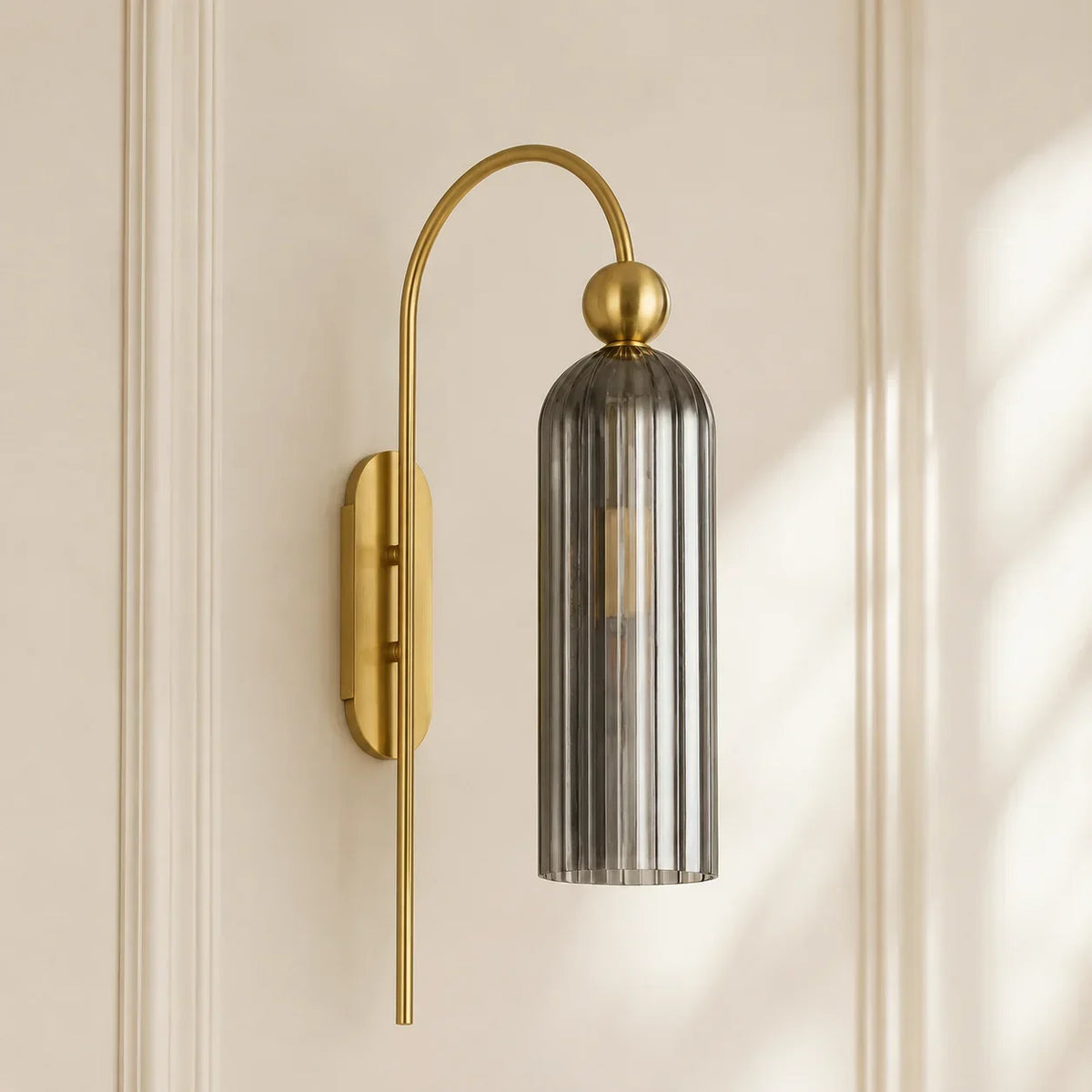 Wall Lamp Vertical Ribbed Glass Diffused Light
