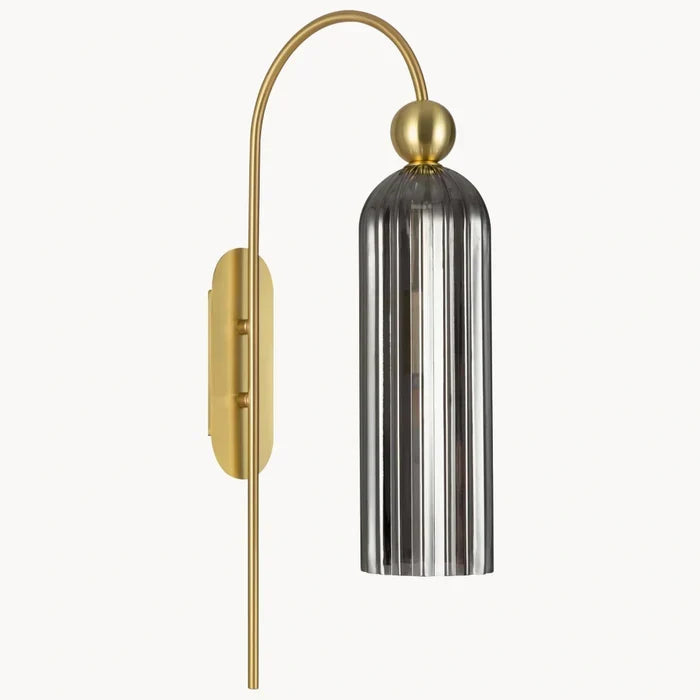 Wall Lamp Vertical Ribbed Glass Diffused Light