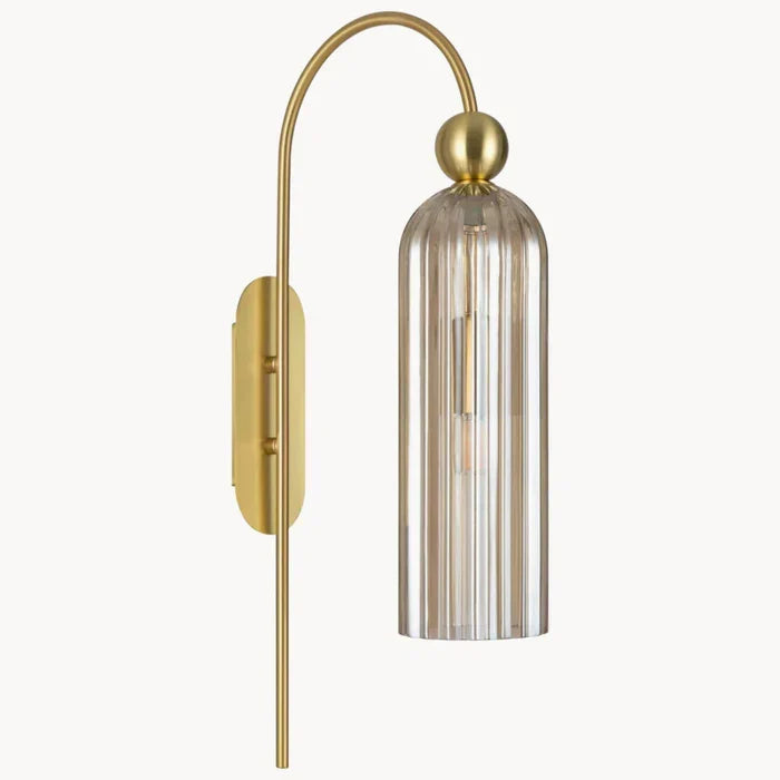 Wall Lamp Vertical Ribbed Glass Diffused Light