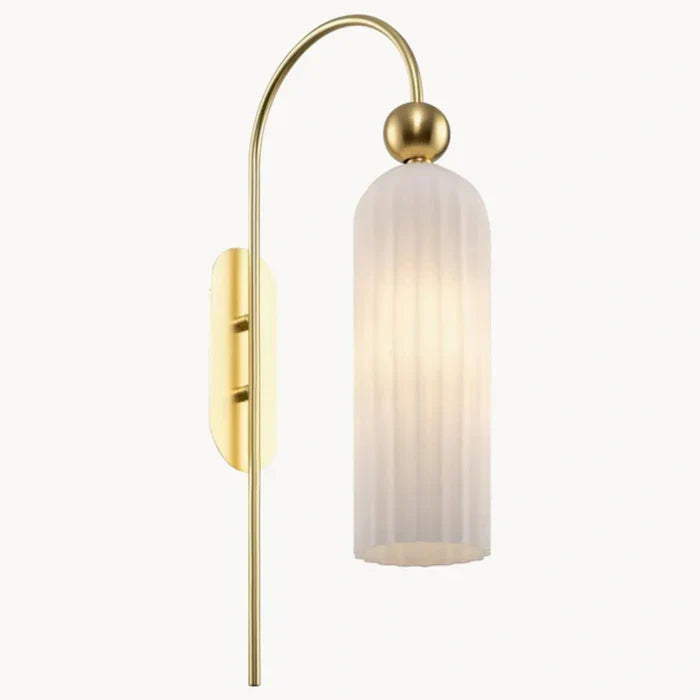 Wall Lamp Vertical Ribbed Glass Diffused Light