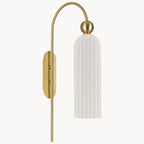 Wall Lamp Vertical Ribbed Glass Diffused Light