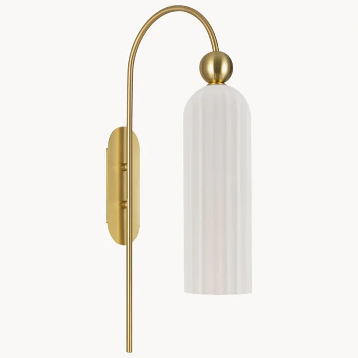 Wall Lamp Vertical Ribbed Glass Diffused Light