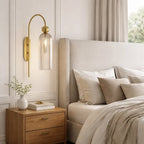 Wall Lamp Vertical Ribbed Glass Diffused Light