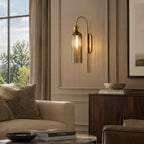 Wall Lamp Vertical Ribbed Glass Diffused Light