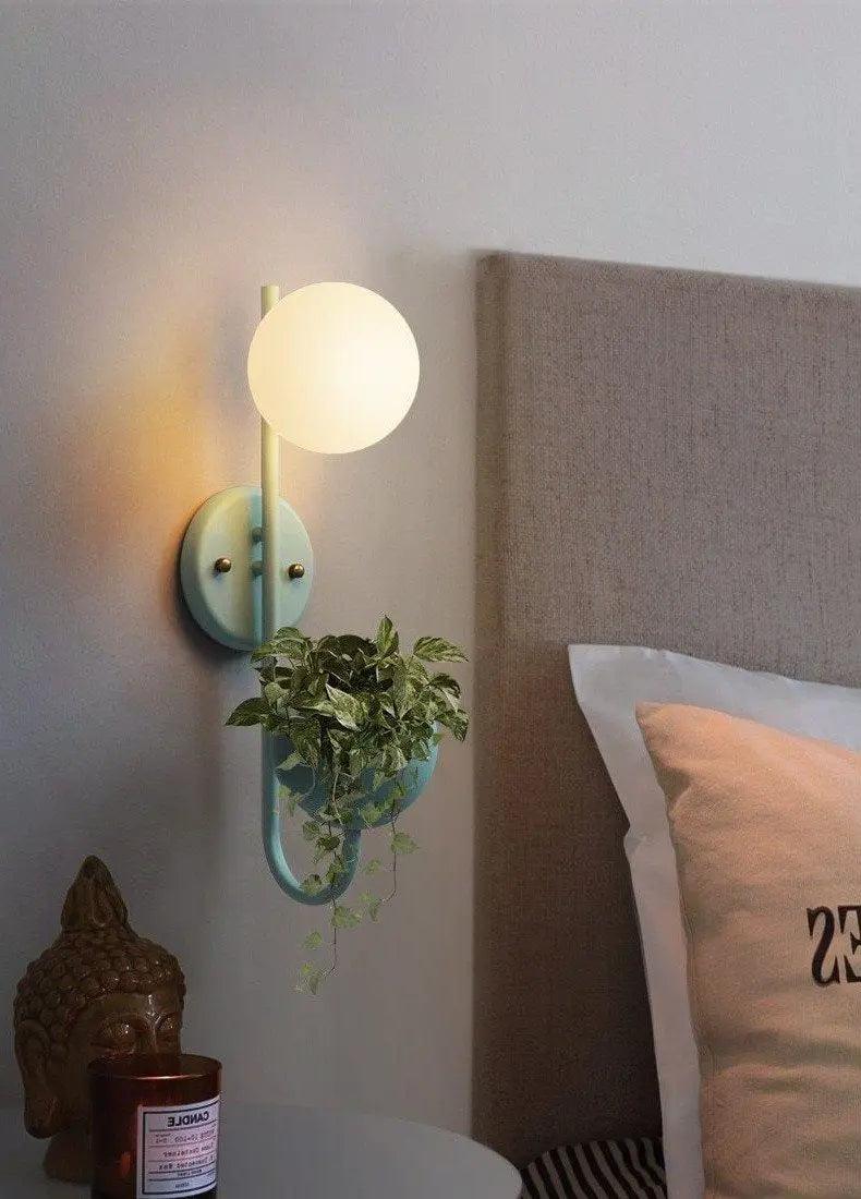 Wall Lamp With Planter Scandinavian Minimalist Warm Ambient Light