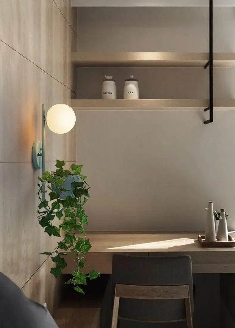 Wall Lamp With Planter Scandinavian Minimalist Warm Ambient Light