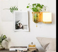 Wall Lamp With Planter Wood Frame & Integrated LED